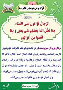 پیام قرآنی شماره 46(قوّام بودن مرد در خانواده )